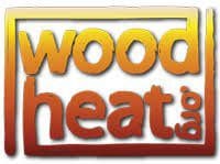 A logo of wood heat